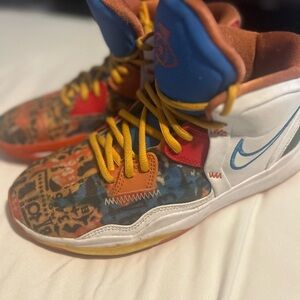 Nike High-Top Sneakers with Blue and Yellow Accents